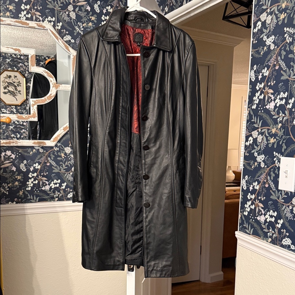 Wilsons Leather Trench Coat Size Small